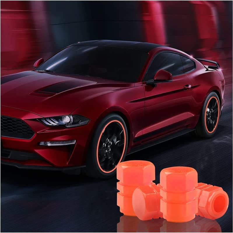 Tyre Valve Caps Luminous Glow Car Tire Air Stem Valve Cap Covers vaal cap ( 4 Pcs Mix Colour) Your Brand