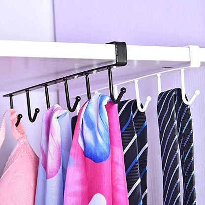 Under Shelf Hanging Hooks Organizer Rack | Kitchen Cup & Utensil Holder