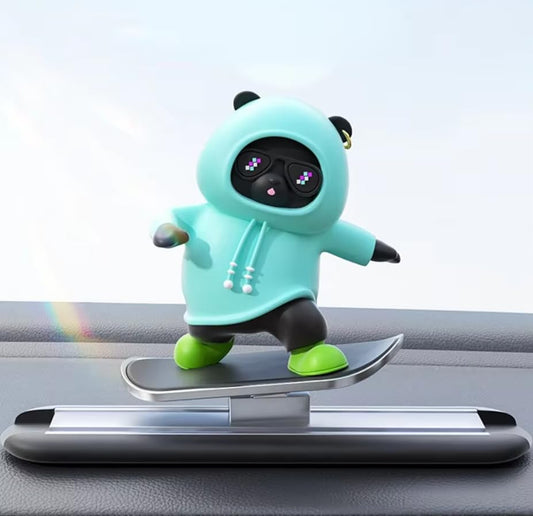 Stylish Panda Car Decor with Slide Action & Number Display