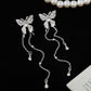 Elegant Silver Butterfly Drop Earrings
