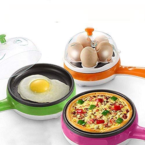 Multi functional Electric 2 in 1 Egg Frying Pan with Egg Boiler Machine Measuring Cup with Handle Your Brand