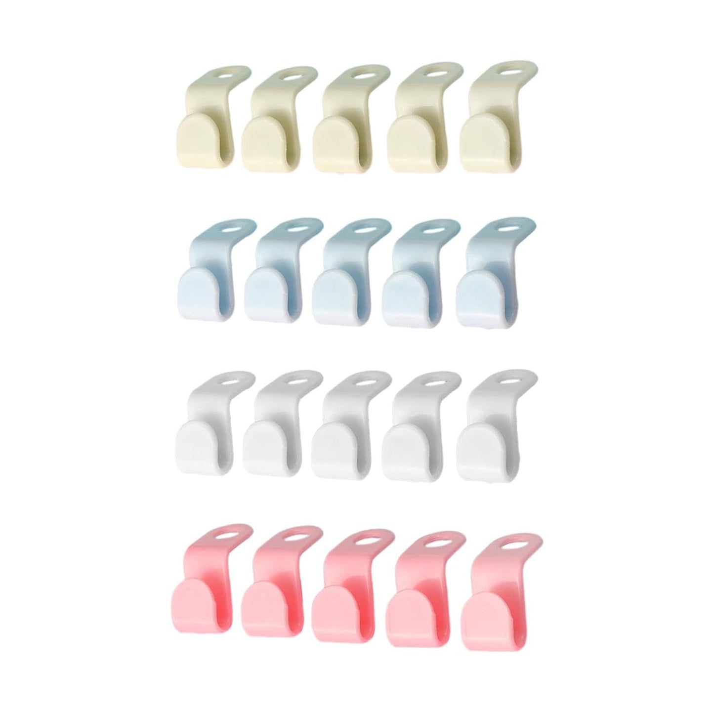 Multi-Color Plastic Hanger Connector Clips – Space Saving Cascading Hooks for Wardrobe, Shirt & Clothes Organizing