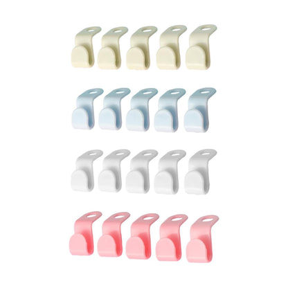 Multi-Color Plastic Hanger Connector Clips – Space Saving Cascading Hooks for Wardrobe, Shirt & Clothes Organizing