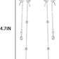 Elegant Silver Butterfly Drop Earrings