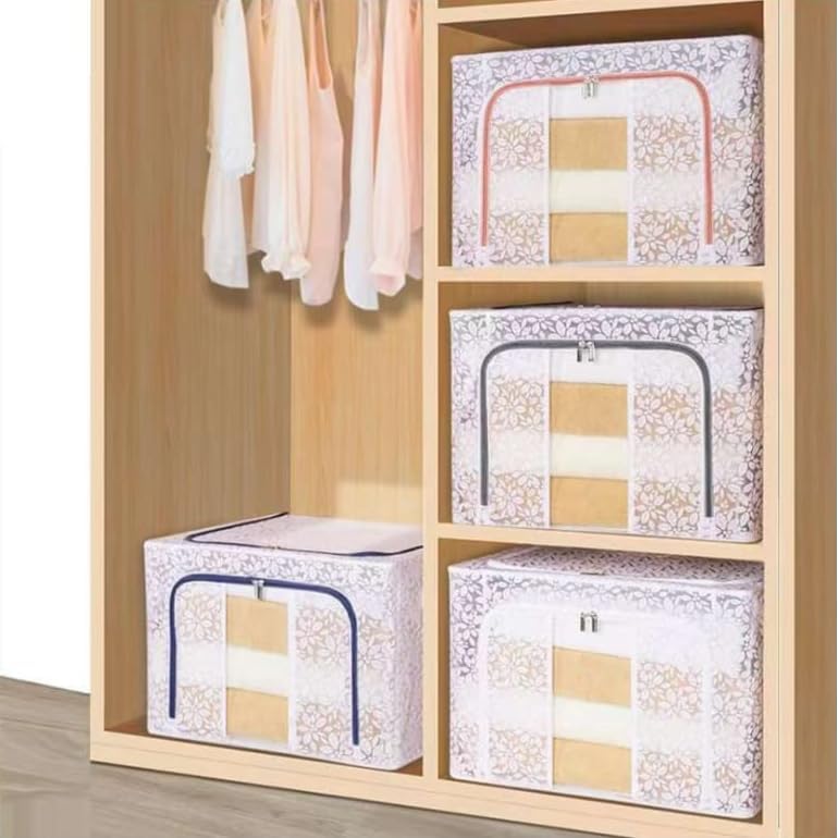 Foldable Wardrobe Storage Box with Window (66L)