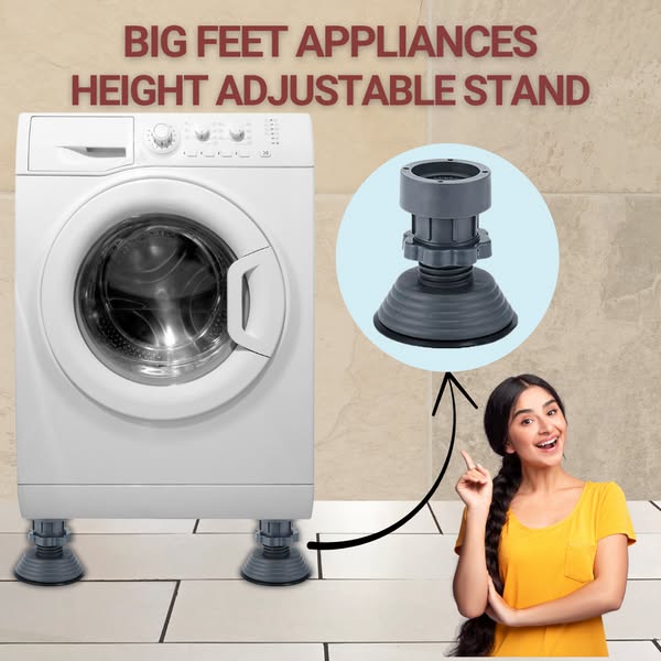 Height Adjustable Washing Machine Stand (Pack Of 4) shopbyte