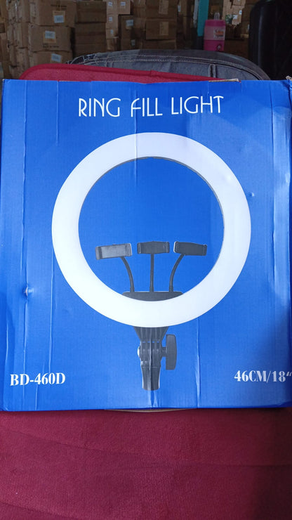 18 Inch LED Ring Light with 3 Colour Modes & 3 Mobile Holders, Remote Control (1 Set) Your Brand