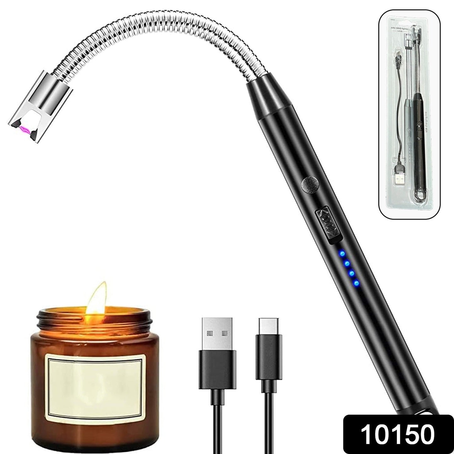 Lighter Long Flexible Electric Arc Usb Rechargeable Windproof Flameless Electronic Smoking Plasma Lighters Wukusy