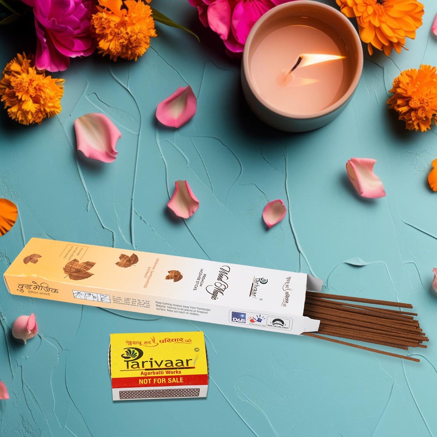 Mix Flavour Incense Sticks / Agarbatti (90 GM With Machis / Mix 1 Packet) Your Brand