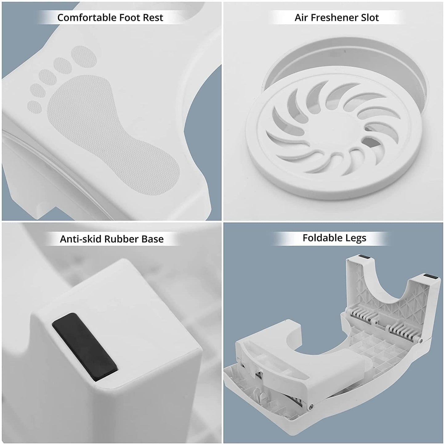 Plastic Foldable Anti-Constipation Potty Training Stool with Air Freshener Slot shopbyte-in