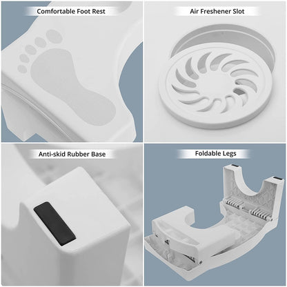 Plastic Foldable Anti-Constipation Potty Training Stool with Air Freshener Slot shopbyte-in