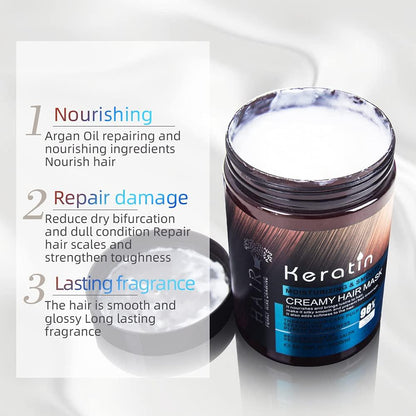 Keratin Cream Hair Mask, Moisturizing and Smoothing for Dry Damaged Frizzy Hairs (Girls/Boys) Roposo Clout