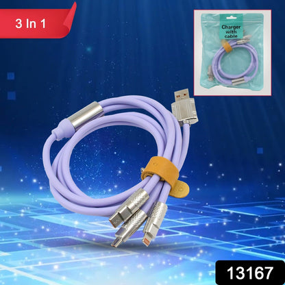 3 in 1 Multi Super Fast Charging Cable (1 Pc) Your Brand
