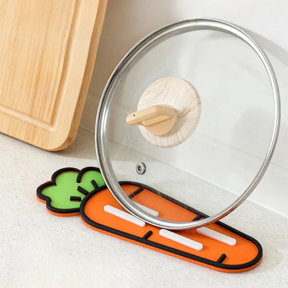 Cute Carrot Pot Lid & Sponge Holder Mat