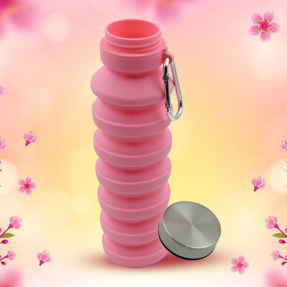 Foldable Water Bottle, Silicone Leak Proof Portable Sports Travel Water Bottle for Outdoor, Gym, Hiking (1 Pc / 24 cm Foldable) Your Brand