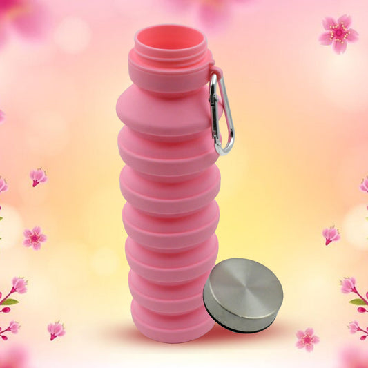 Foldable Water Bottle, Silicone Leak Proof Portable Sports Travel Water Bottle for Outdoor, Gym, Hiking (1 Pc / 24 cm Foldable) Your Brand