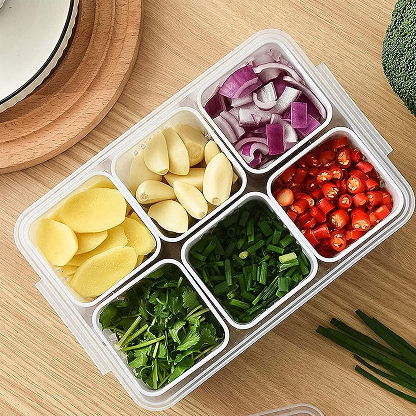 Fridge Storage Boxes Freezer Storage Containers, Container for Kitchen Storage Set, Storage in Kitchen, Vegetable Storage, Draining Crisper Refrigerator Food Box (1 Pc) Your Brand