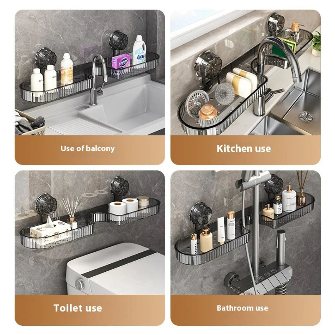 Universal Faucet Suction Shelf (Punch-Free)