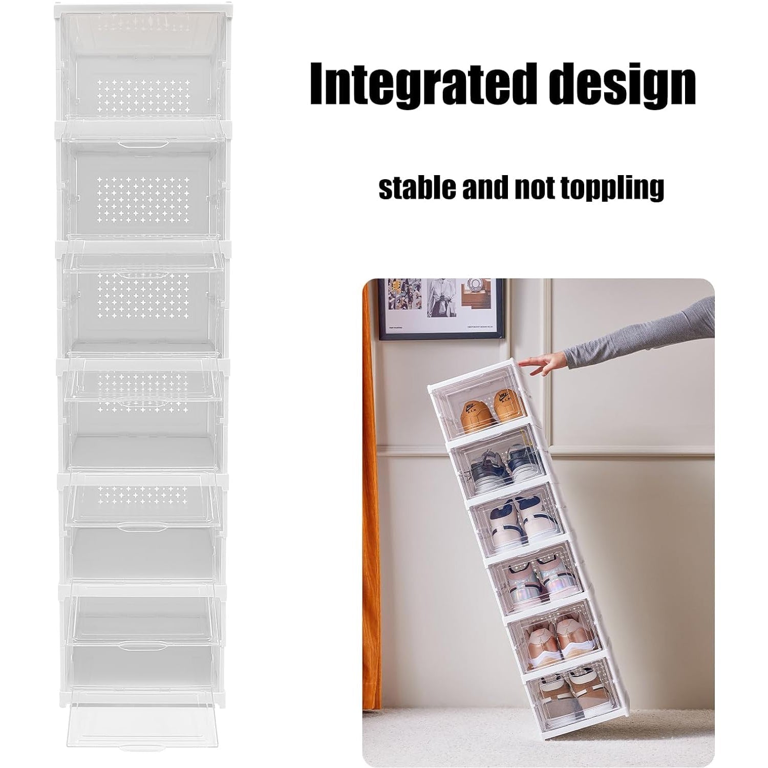 Stackable Multifunctional Storage, for Clothes Foldable Drawer Shelf Basket Utility Cart Rack Storage Organizer Cart for Kitchen, Pantry Closet, Bedroom, Bathroom, Laundry (6 Layer / 1 Pc) Your Brand