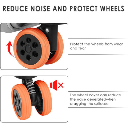 Luggage Wheel Covers, 8 Pcs Luggage Wheel Covers For Suitcase, Reduce Noise For Travel Luggage Suitcase, Silicone Suitcase Wheels Cover, For Protect Suitcase Wheels (8 Pcs) Your Brand