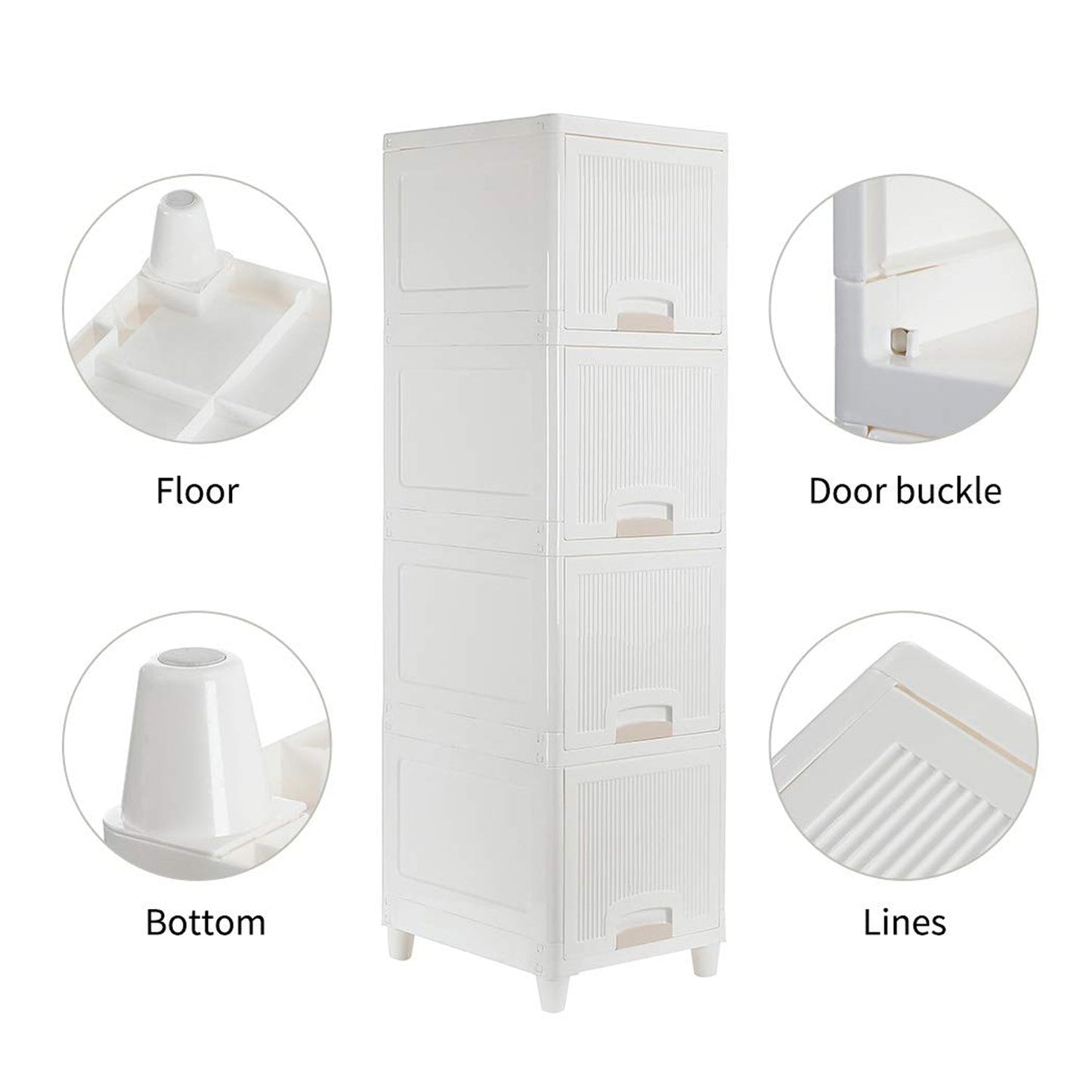 Multipurpose Storage Cabinet, Storage Solutions plastic drawers || Multi Layer Wardrobe Storage Drawers || Foldable Multipurpose Drawer Units For Kitchen, Bathroom, Bedroom, Cloth (4 Layer) Your Brand
