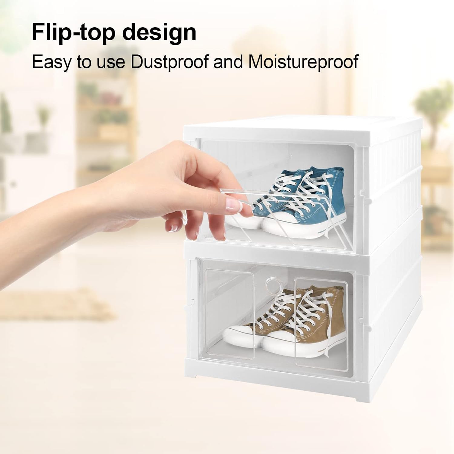Stackable Multifunctional Storage, for Clothes Foldable Drawer Shelf Basket Utility Cart Rack Storage Organizer Cart for Kitchen, Pantry Closet, Bedroom, Bathroom, Laundry (2 / Layer 1 Pc) Your Brand