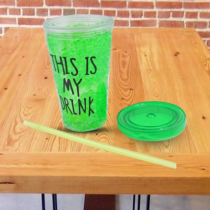 Plastic Drink Cup, Tea Coffee Tumbler with Lid and Straw (1 Pc) Your Brand
