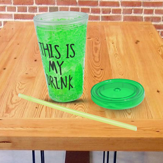 Plastic Drink Cup, Tea Coffee Tumbler with Lid and Straw (1 Pc) Your Brand