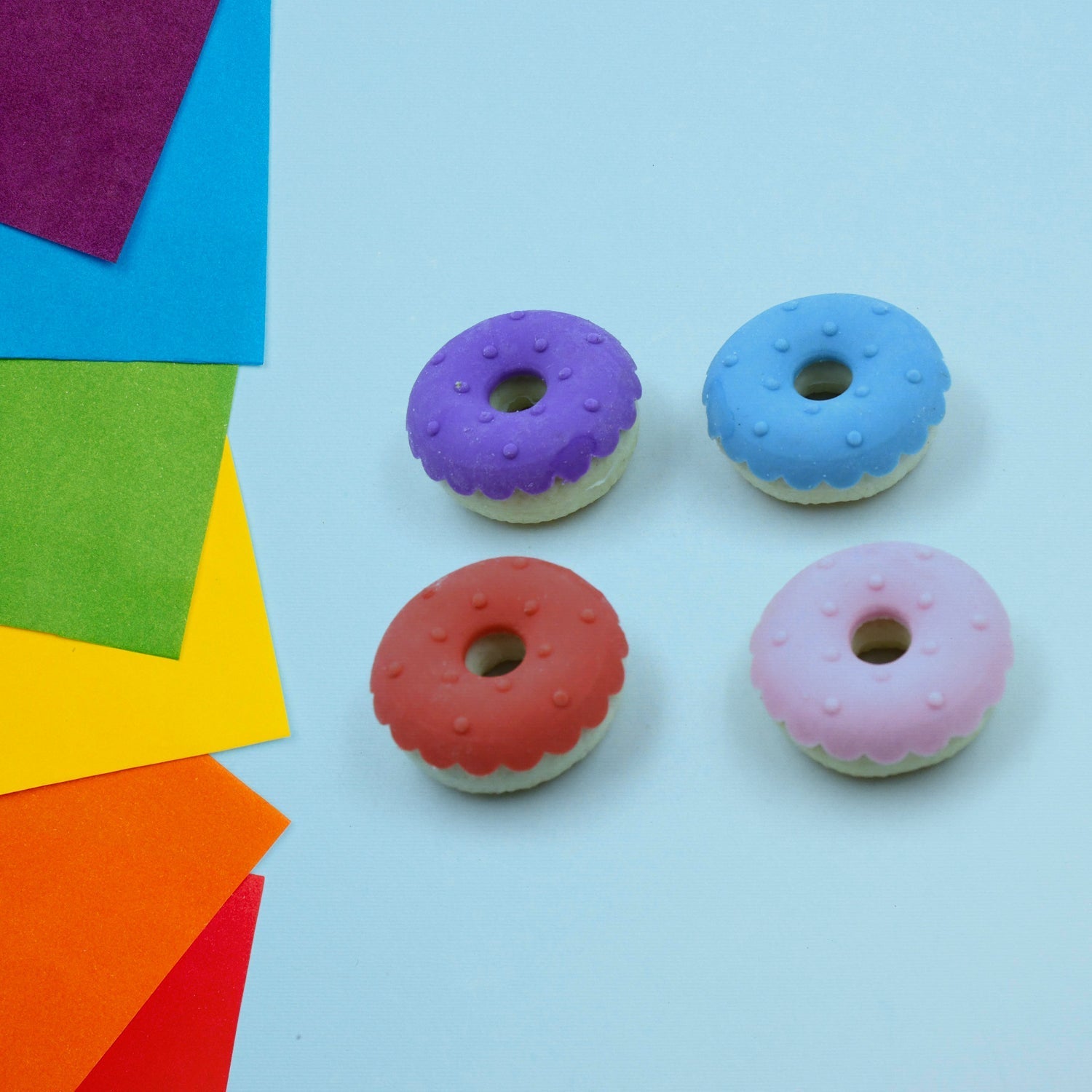 Donut Eraser for Girls & Boys / Eraser for School B'Day Return Gift Party Doughnut Lollipop Ice Cream Theme Shape Erasers Pencils Set for Kids Educational Stationary kit, School Supplies (1 Set 4 Pc) Your Brand