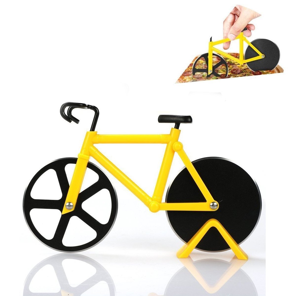 Bicycle Pizza Cutter (1 Pc): Stainless Steel, Unbreakable Handle Your Brand