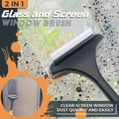 Brush 2 in 1 Mesh Cleaning Brush & Wiper with Extended Handle Window Cleaning Brush Net Cleaner,Magic Window Cleaner Brush, Window Mesh Cleaner (1 Pc) Your Brand