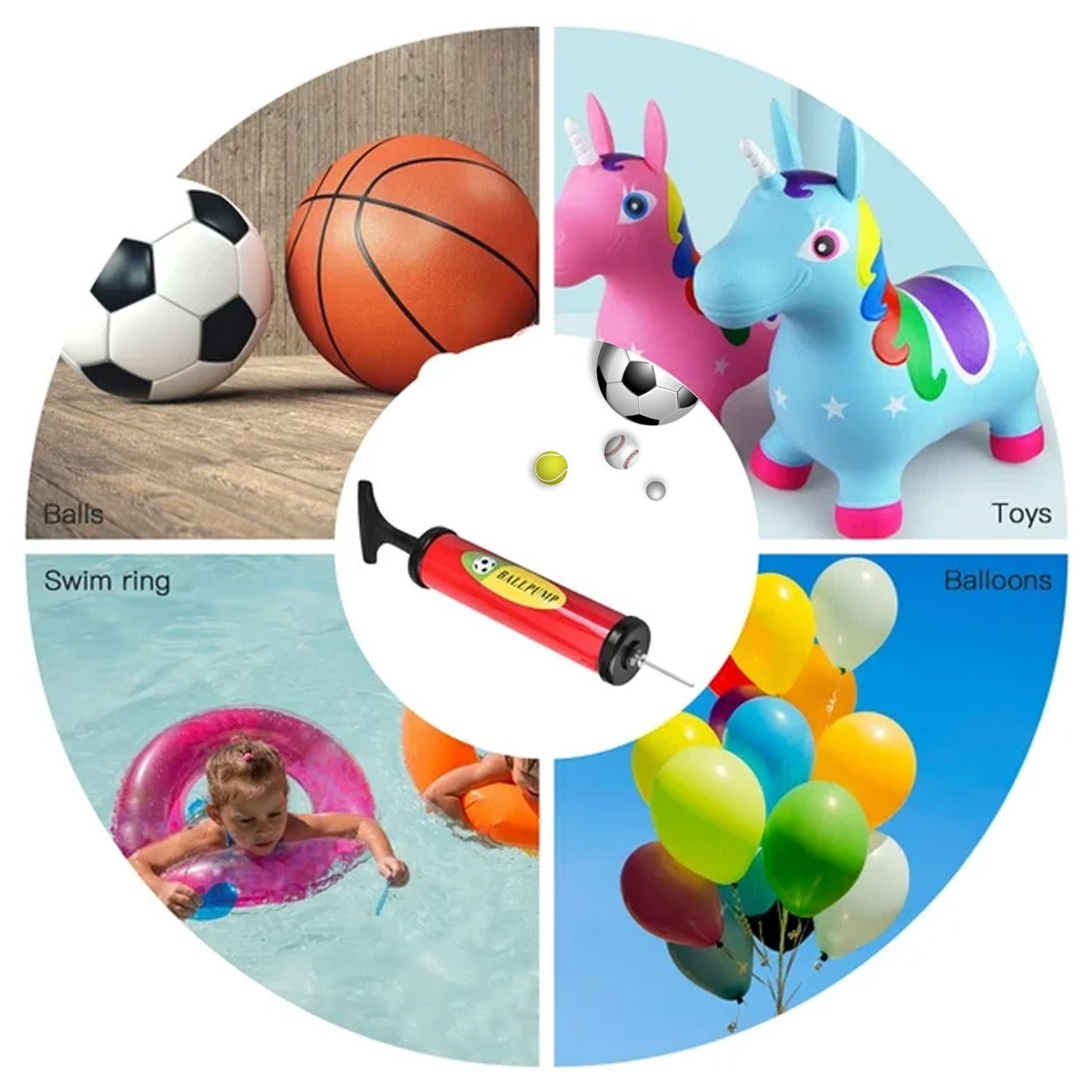 Plastic Pump for Inflating Balls (24CM) - Inflatable Ball Development Toy Your Brand