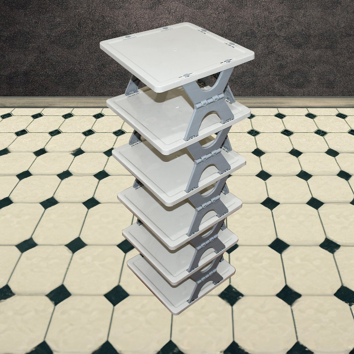 Foldable Shoe Rack (1 Pc, 6 Layers): Space-Saving, Entryway Storage Your Brand