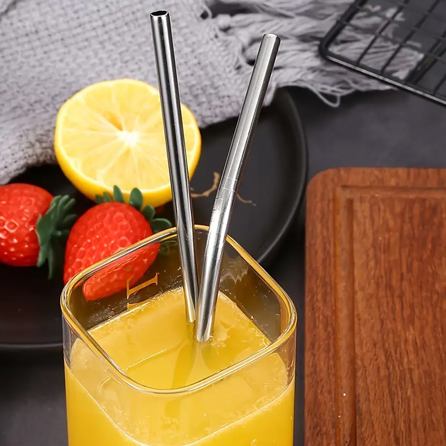 Reusable Stainless Steel Straw with cleaning Brush Long Drinking Straws for Coffee Tumbler Travel Mug Cup, Dishwasher Safe for Toddlers & Kids (5 Pcs Set) Your Brand