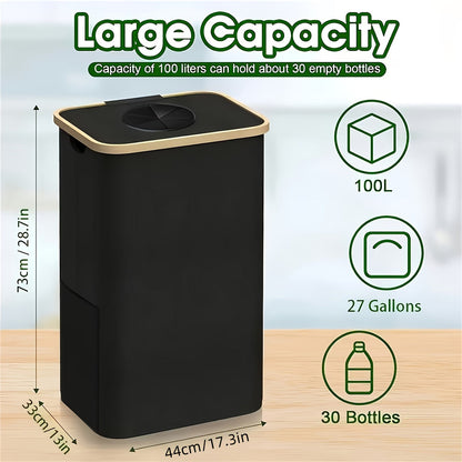 100L Large Capacity Smart Waste Bin with Removable Inner Bag