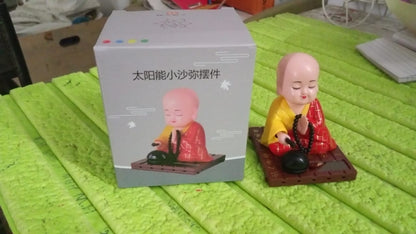 Solar Powered Sitting Buddha Statue,  Moving Head and Hand (1 Pc / Medium) Your Brand
