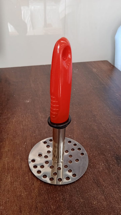 High Grade Stainless Steel Potato Masher Paubhaji / Pav Bhaji Masher with Plastic handle (1 Pc) Your Brand