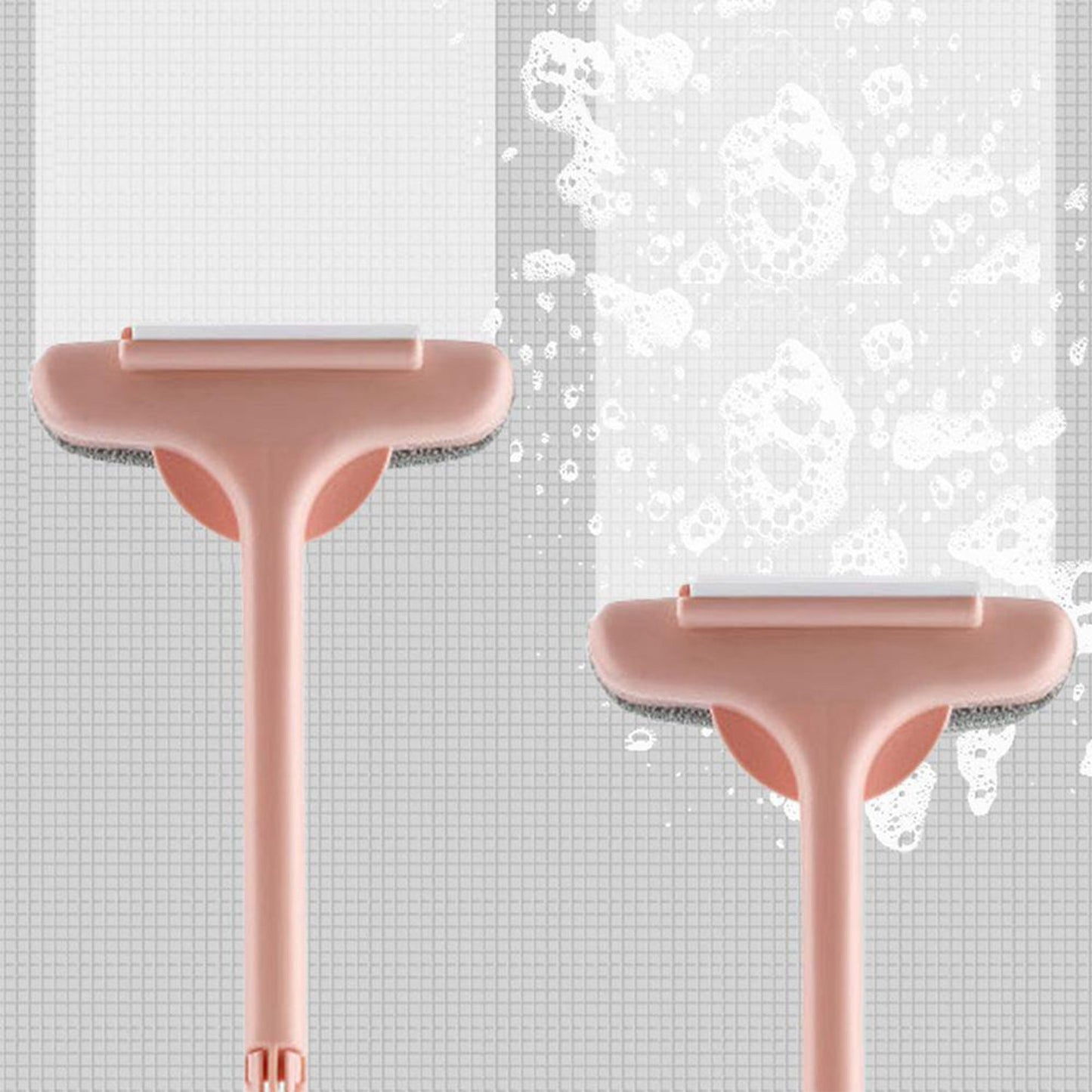 Brush 2 in 1 Mesh Cleaning Brush & Wiper with Extended Handle Window Cleaning Brush (1 Pc)