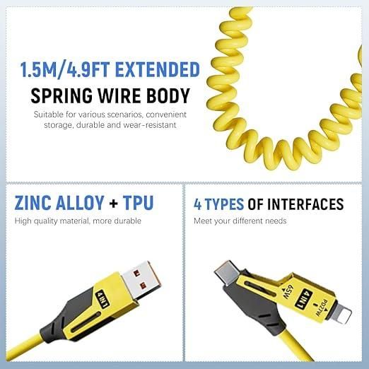 4 in 1 Spring Data Cable shopbyte-in