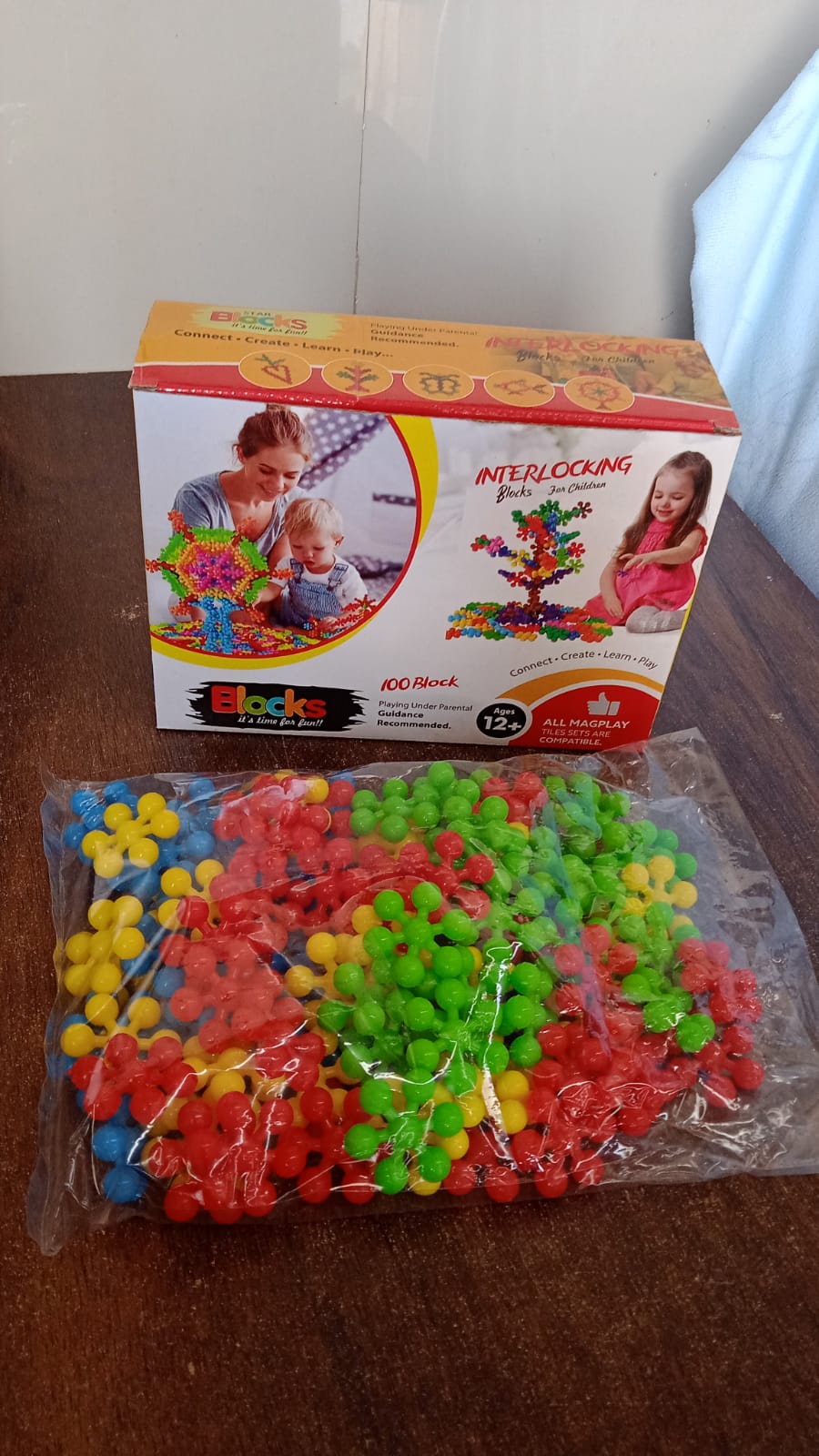 Star Shaped, Star Block Interlocking Blocks Colorful Star Building Blocks (100 Pcs Set) Your Brand