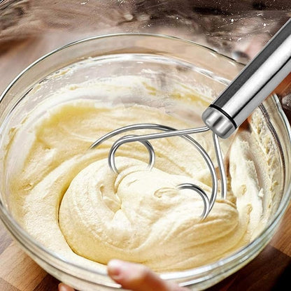 Stainless Steel Danish Dough Whisk | Handheld Bread & Batter Mixer (2 Pcs)