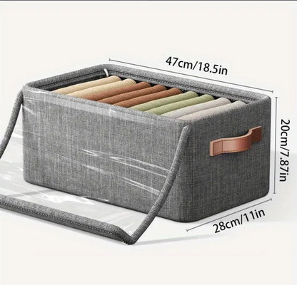 Multi-functional Folding Wardrobe Organizer With Lid and Fabric Handle