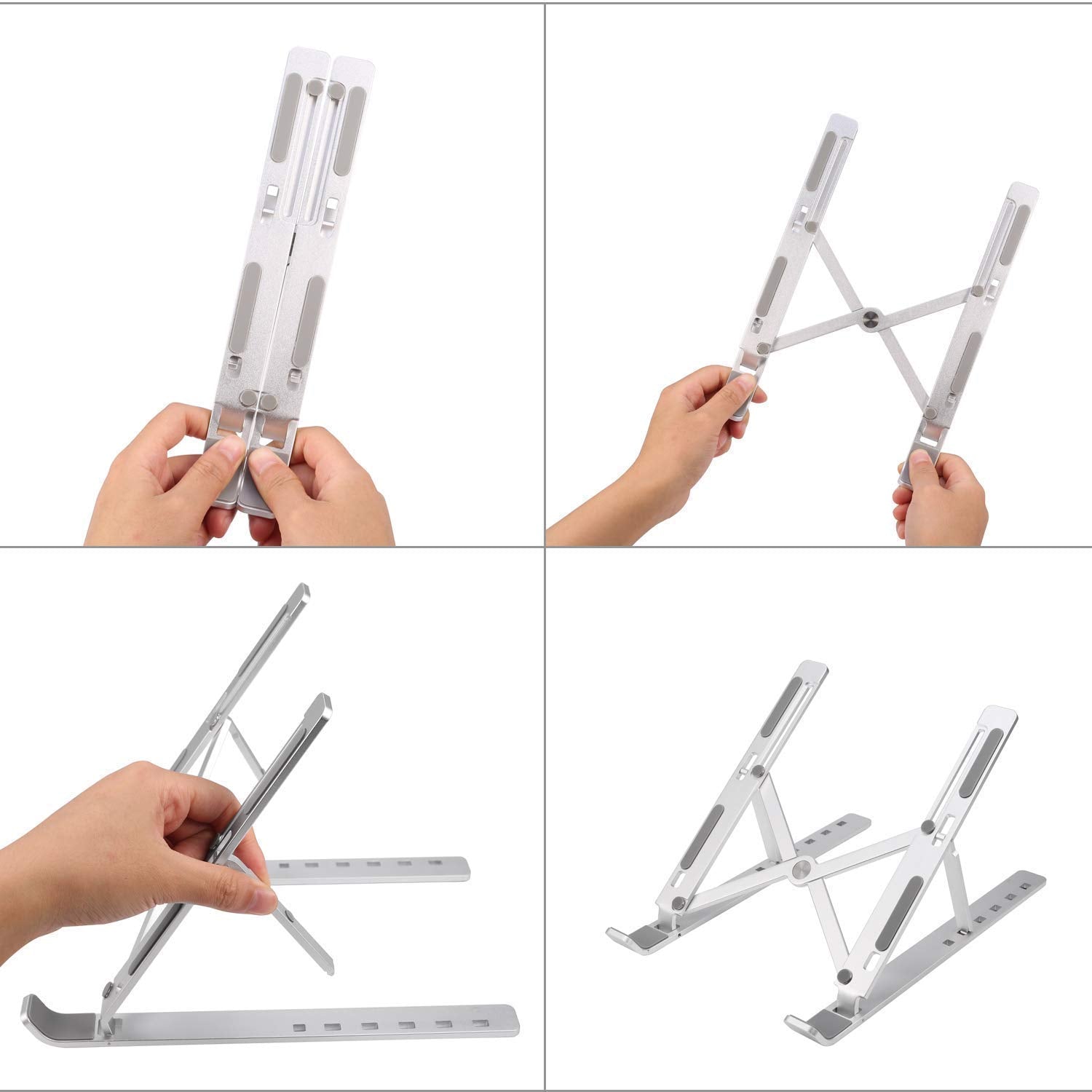 Laptop Stand for Desk | Metal Portable Laptop Stand, with 6 Adjustable Angles | Laptop Riser, Phone, and Tablet Stand | Compatible for All Laptop Your Brand