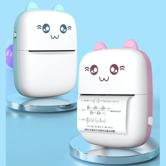 Pocket Mini Printer, Mobile Phone Bluetooth Connection Wireless Mini Thermal Printer with Android or iOS APP for Pictures, Portable Smart Printer,Contains 1 Rolls Thermal Paper, with Fast Paper Output for Photo Image Your Brand