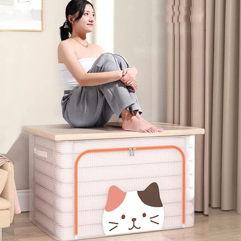 Cat Face Stackable Fabric Storage Box (66L)