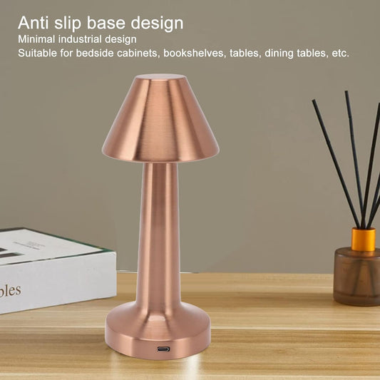 LED Lamp with Touch Control | Decorative Desk Lamp, Portable Metal LED Table Lamp, USB Rechargeable, 3 Color, 3 Levels Brightness, Dimmable Eye Protection Modern Lamp for Home Decor Party Kids Room Bedroom (1 Pc) Your Brand