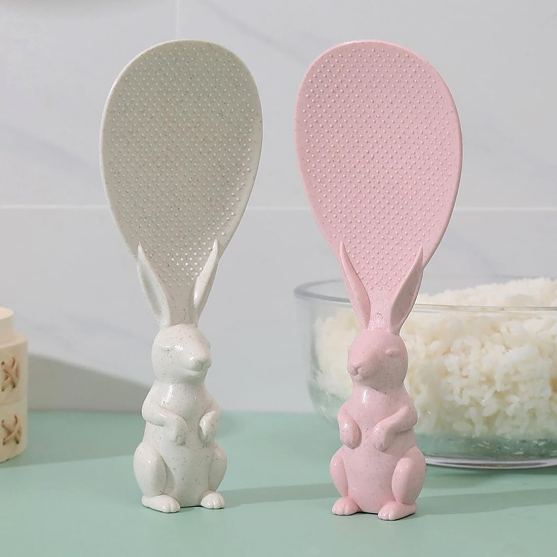 Cute Bunny Stand-Up Rice Paddle (Random Color)(2 Pcs)
