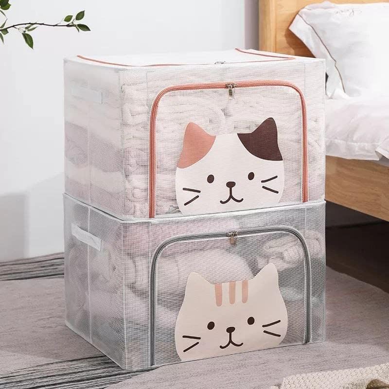 Cat Face Stackable Fabric Storage Box (66L)