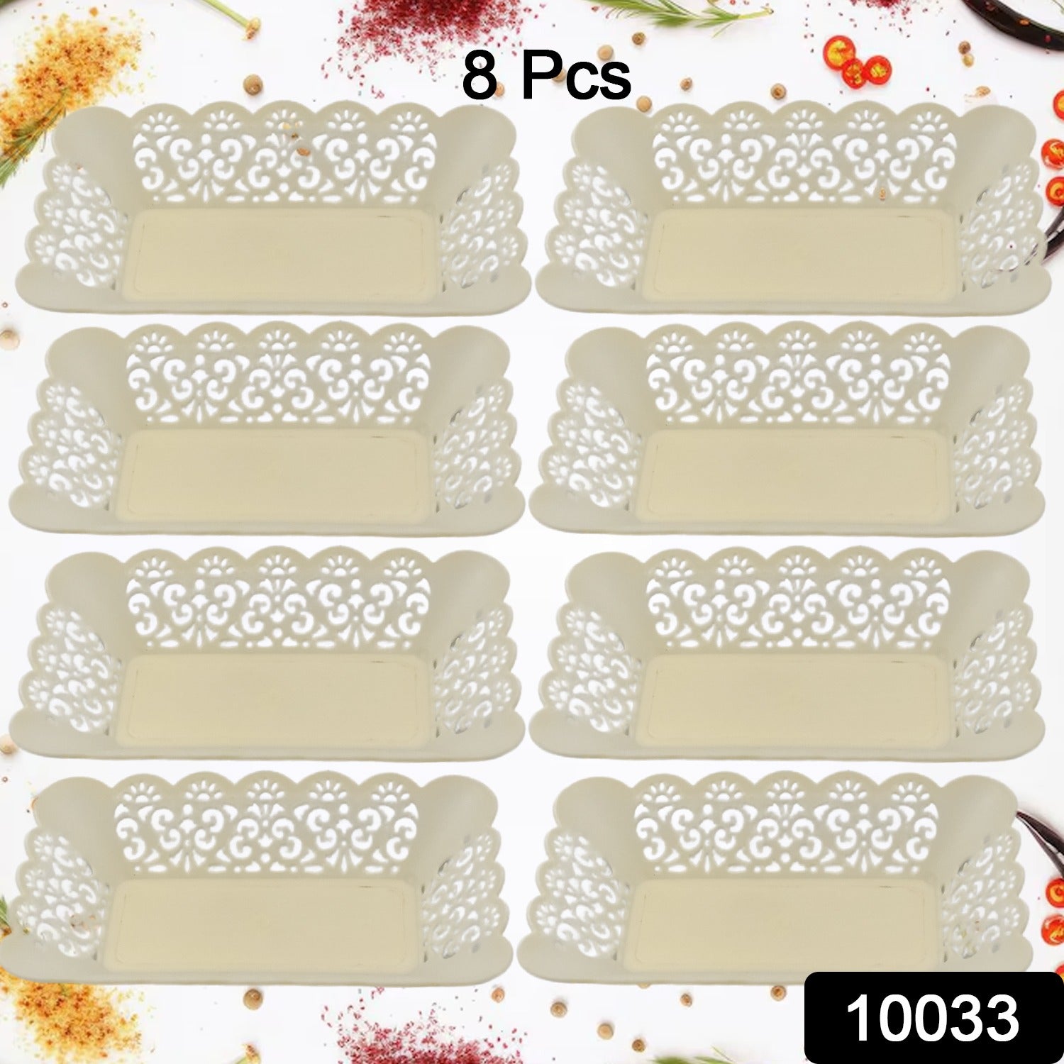 Rectangle Plastic Dinner Plate Snacks / Breakfast, Restaurant Serving Trays Home School Coffee Hotel Kitchen Office (8 Pcs Set) Your Brand