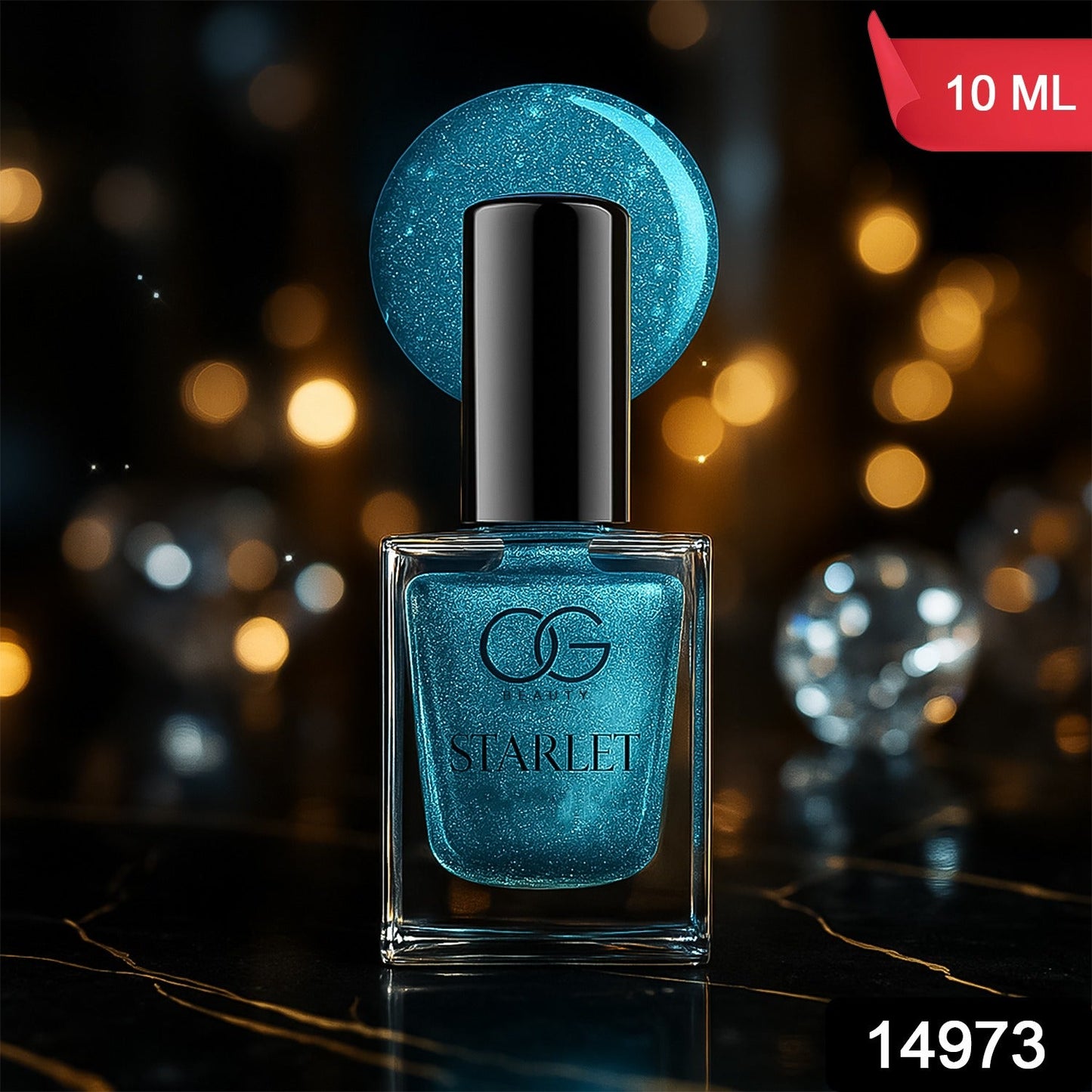 OG Beauty Aqua Bluebell Starlet Glitter Nail Paint (10 ML / 1 Pc)